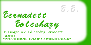 bernadett bolcshazy business card