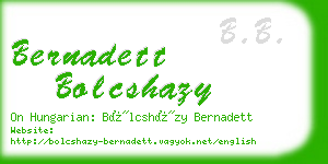 bernadett bolcshazy business card